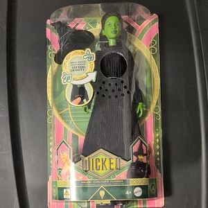 Singing Elphaba Wicked Witch Doll with Black Dress and Hat-Mattel. New In Box